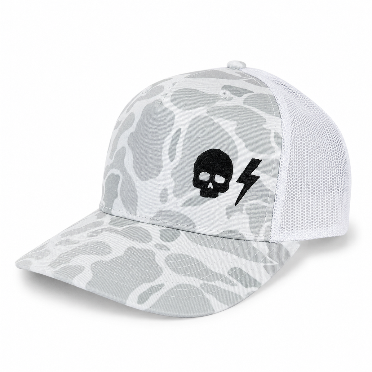 Skull/Bolt Hat - Blizzard Duck Camo
