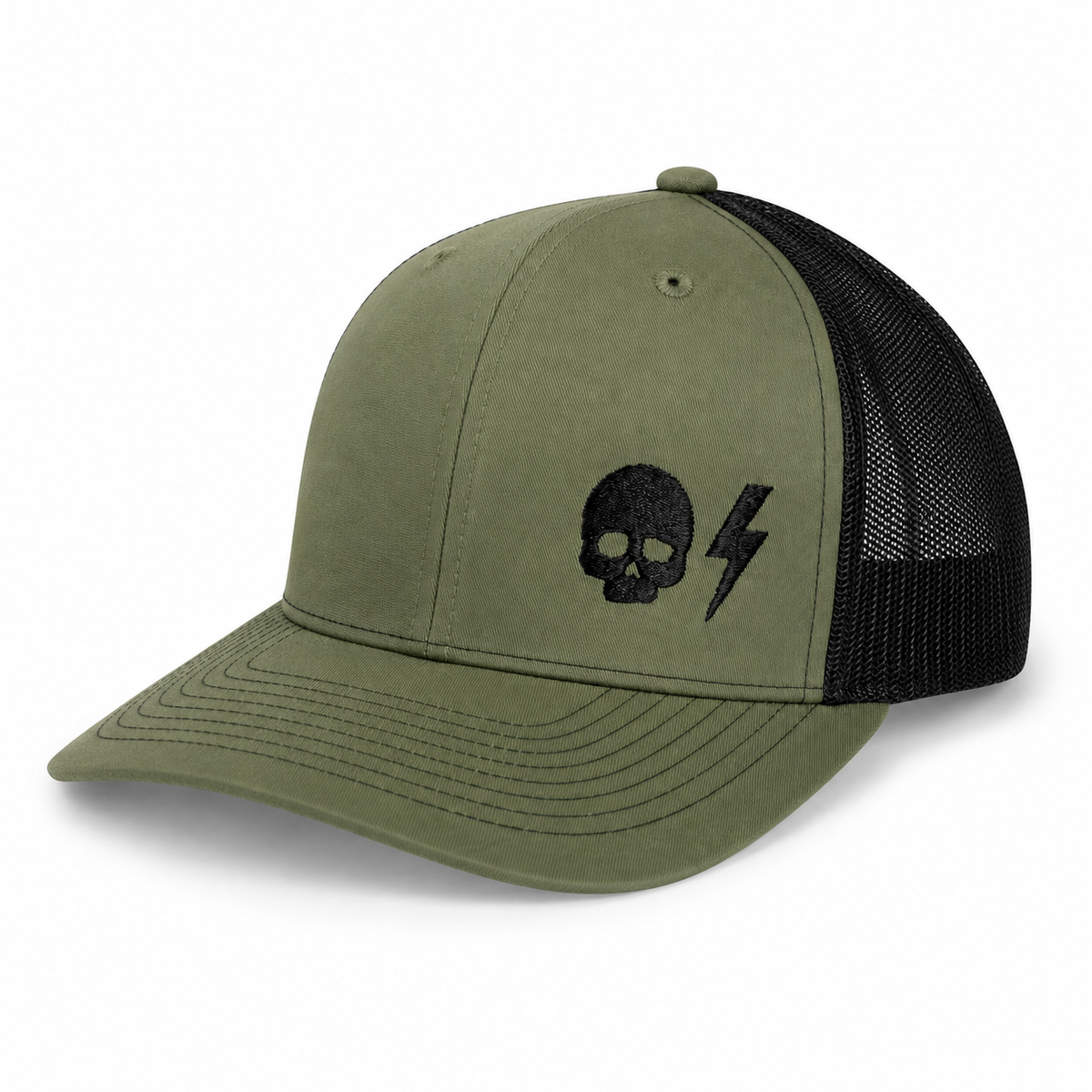 Skull/Bolt Hat - Loden/Black