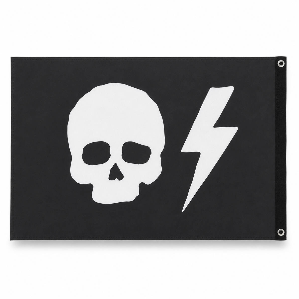 Skull/Bolt Boat Flag - Black/White